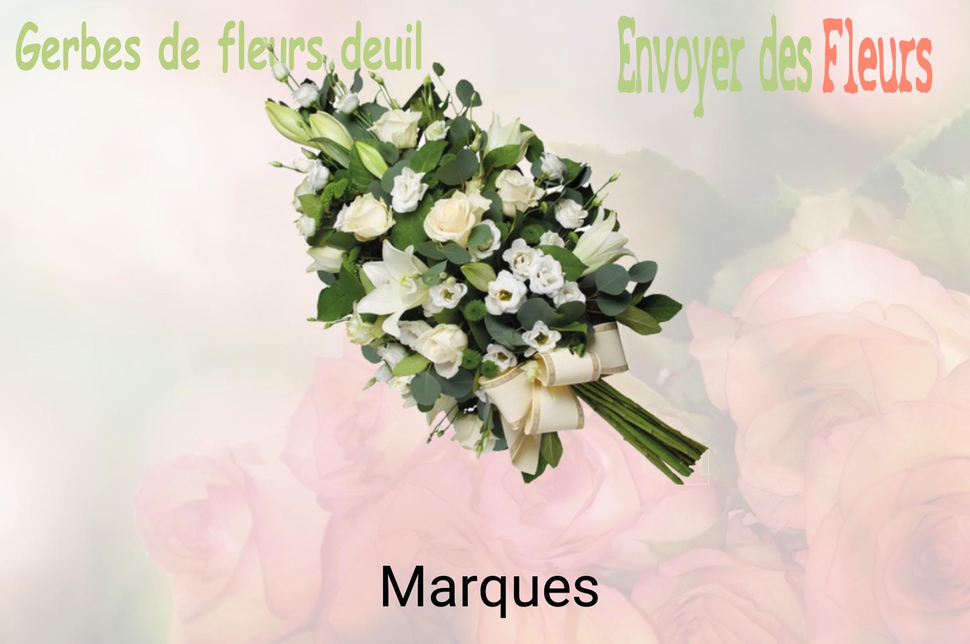 Gerbe de fleurs de deuil livrée à Marques